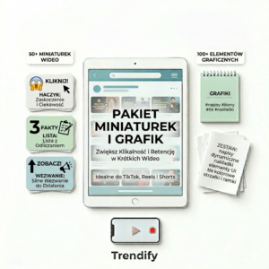Pakiet miniaturek i grafik do krótkich wideo